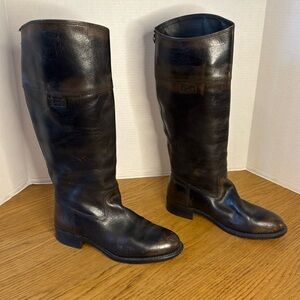 FRYE VTG Women's Brown Distressed Leather Tall Knee High Pull on Boots Size 8